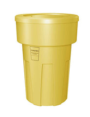 Food Grade Receptacle w/Lid, Yellow, 55 gal