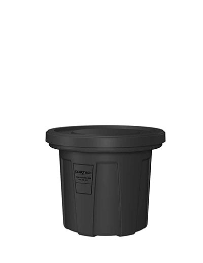 Food Grade Receptacle w/Lid, Black, 20 gal