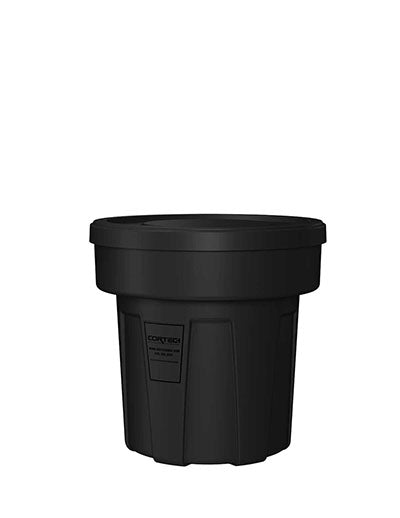 Food Grade Receptacle w/Lid, Black, 25 gal