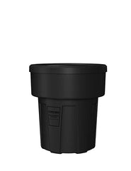 Food Grade Receptacle w/Lid, Black, 30 gal