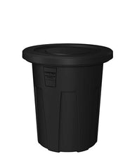 Food Grade Receptacle w/Lid, Black, 35 gal