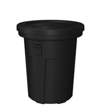 Food Grade Receptacle w/Lid, Black, 40 gal