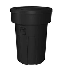 Food Grade Receptacle w/Lid, Black, 50 gal