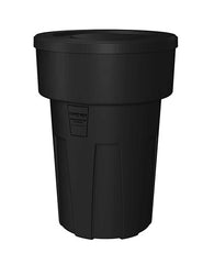 Food Grade Receptacle w/Lid, Black, 55 gal