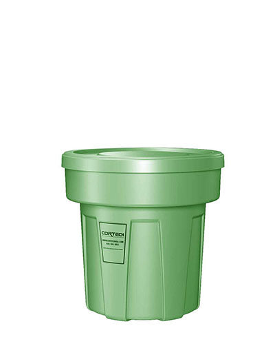 Flame Retardant Receptacle w/Lid, Green, 25 gal