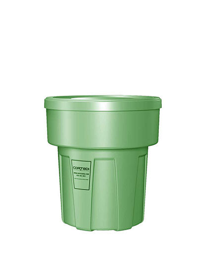 Flame Retardant Receptacle w/Lid, Green, 30 gal