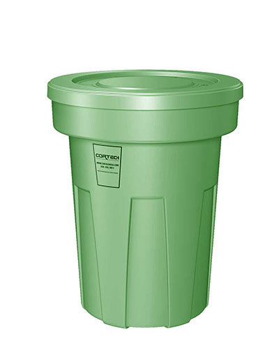 Flame Retardant Receptacle w/Lid, Green, 45 gal