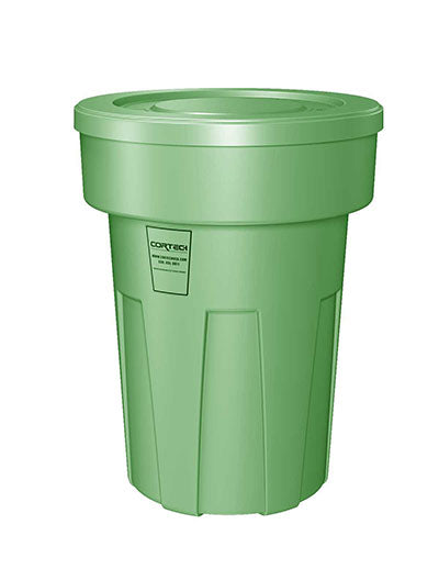 Flame Retardant Receptacle w/Lid, Green, 50 gal