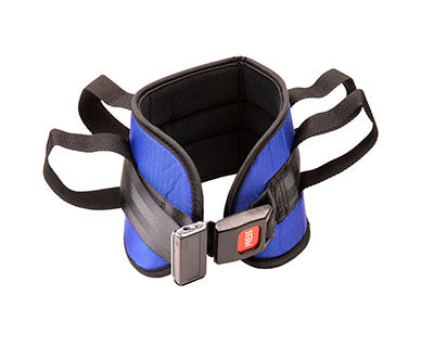 Padded transfer belt, auto buckle, small (24" to 30"), blue