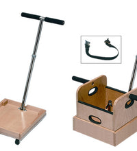 FCE Work Device - Mobile Weighted cart with T-handle, accessory box, and sled with straight handle