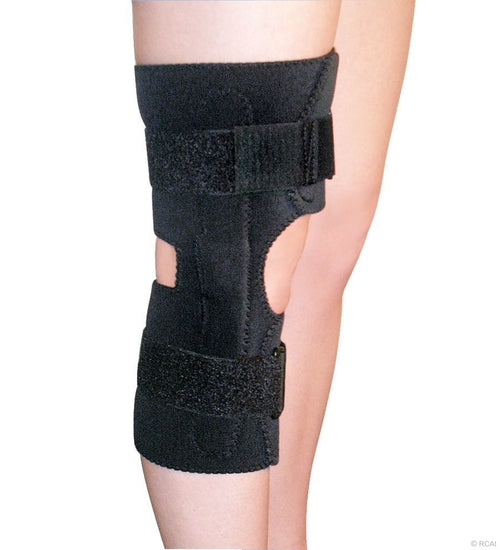 Neoprene Wrap Around Knee Brace with Free Range of Motion (ROM) - Covered Hinge