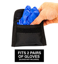 GlovePouch, Holds 2-Pair Disposable Latex Gloves, Black