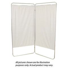 Standard 4-Panel Privacy Screen with casters - White 6 mil vinyl, 62