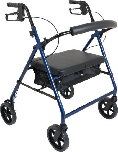 ProBasics Bariatric Aluminum Rollator, 8" Wheels, Blue