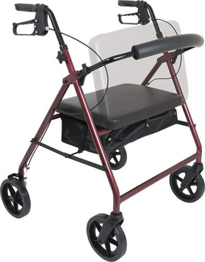 ProBasics Bariatric Aluminum Rollator, 8" Wheels, Burgundy