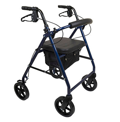 ProBasics Deluxe Aluminum Rollator with 8-inch Wheels, Blue