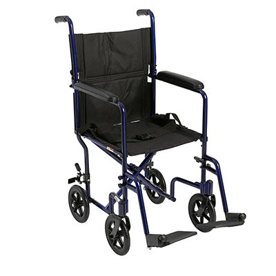 Drive, Lightweight Transport Wheelchair, 19" Seat, Blue