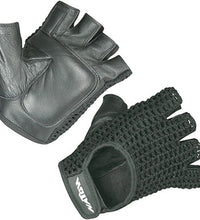 Hatch Wheelchair Gloves, Mesh Back, Leather Palm, Black, Large, Pair