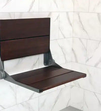 INVISIA™ SerenaSeat™ 2.0 Aluminum, 18" Width, Medium Stain, Matte Grey Frame