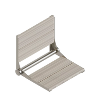 INVISIA™ SerenaSeat™ Pro Stainless, 18" Width, Light Stain, Brushed Stainless Frame