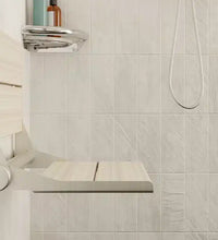 INVISIA™ SerenaSeat™ Pro Stainless, 18" Width, Light Stain, Brushed Stainless Frame