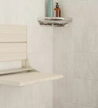 INVISIA™ SerenaSeat™ Pro Stainless, 18" Width, Light Stain, Brushed Stainless Frame