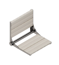 INVISIA™ SerenaSeat™ Pro Stainless, 18" Width, Light Stain, Polished Chrome Frame