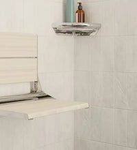 INVISIA™ SerenaSeat™ Pro Stainless, 18" Width, Light Stain, Polished Chrome Frame