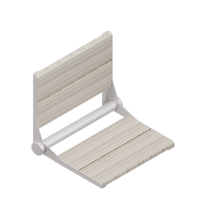 INVISIA™ SerenaSeat™ Pro Stainless, 18" Width, Light Stain, Matte White Frame