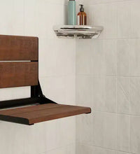 INVISIA™ SerenaSeat™ Pro Stainless, 18" Width, Medium Stain, Matte Black Frame