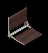 INVISIA™ SerenaSeat™ Pro Stainless, 18" Width, Medium Stain, Brushed Stainless Frame