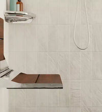 INVISIA™ SerenaSeat™ Pro Stainless, 18" Width, Medium Stain, Polished Chrome Frame