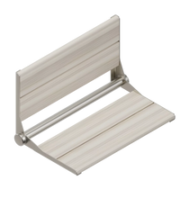 INVISIA™ SerenaSeat™ Pro Stainless, 26" Width, Light Stain, Brushed Stainless Frame