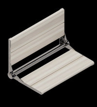 INVISIA™ SerenaSeat™ Pro Stainless, 26" Width, Light Stain, Polished Chrome Frame