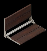 INVISIA™ SerenaSeat™ Pro Stainless, 26" Width, Medium Stain, Brushed Stainless Frame