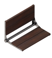 INVISIA™ SerenaSeat™ Pro Stainless, 26" Width, Medium Stain, Polished Chrome Frame