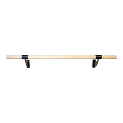 Single Bar Wall Mount Ballet Barre System, Wood, 8'