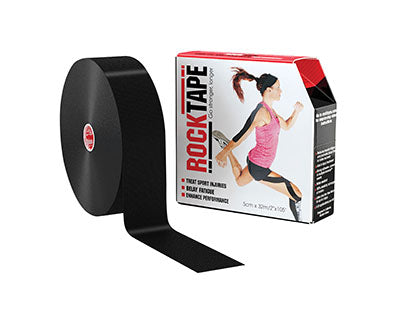 RockTape Regular Bulk Roll, 2" x 105', Black, 1 Roll