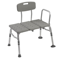 Drive, Plastic Tub Transfer Bench With Adjustable Backrest