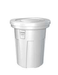 Food Grade Receptacle With Lid, White, 40 Gal