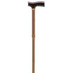 Drive, Lightweight Adjustable Folding Cane With T Handle, Bronze