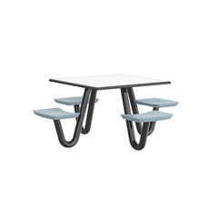 Anchor Table, 4 Blue/Grey Seats, Square, 42
