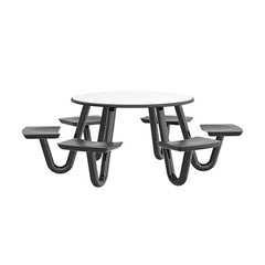 Anchor Table, 6 Black Seats, Round, 48