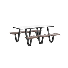 Anchor Table, 6 Brown Seats, Rectangle, 30