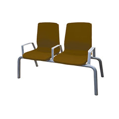 Structured Seating, 2 Seats, Arms/Dividers, Floor Glides, Brown