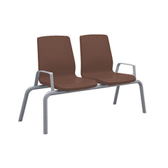 Structured Seating, 2 Seats, With Arms, Bolt Down, Brown