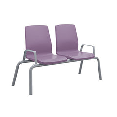 Structured Seating, 2 Seats, With Arms, Bolt Down, Indigo