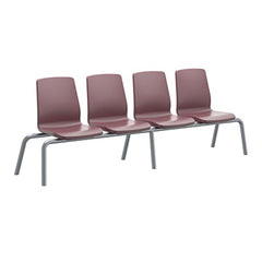 Structured Seating, 4 Seats, No Arms, Floor Glides, Burgundy
