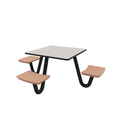 Ada Anchor Table, J-Leg, 3 Claylight Seats, Square, 42