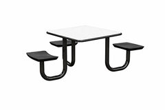 Ada Anchor Table, U-Leg, 3 Black Seats, Square, 42